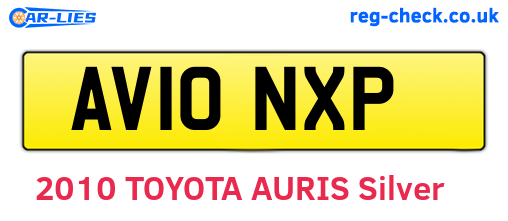 AV10NXP are the vehicle registration plates.