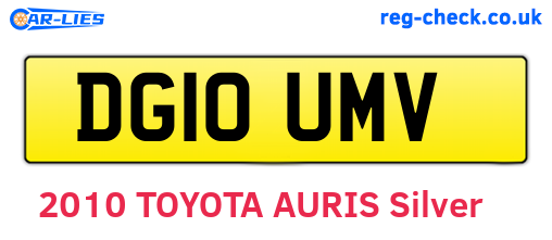 DG10UMV are the vehicle registration plates.
