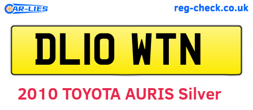 DL10WTN are the vehicle registration plates.