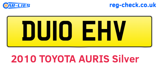 DU10EHV are the vehicle registration plates.