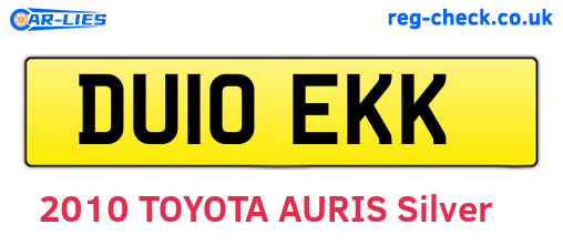 DU10EKK are the vehicle registration plates.
