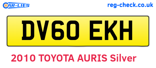 DV60EKH are the vehicle registration plates.