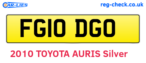 FG10DGO are the vehicle registration plates.