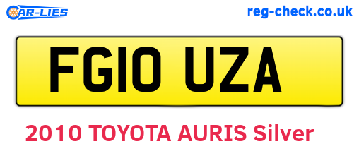 FG10UZA are the vehicle registration plates.