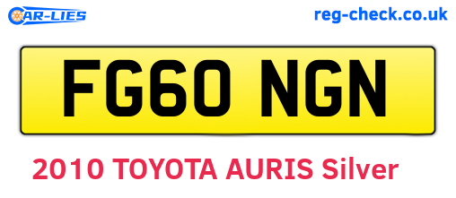 FG60NGN are the vehicle registration plates.