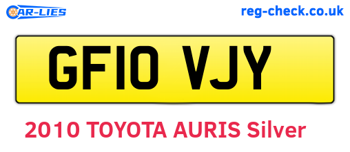 GF10VJY are the vehicle registration plates.