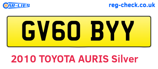 GV60BYY are the vehicle registration plates.