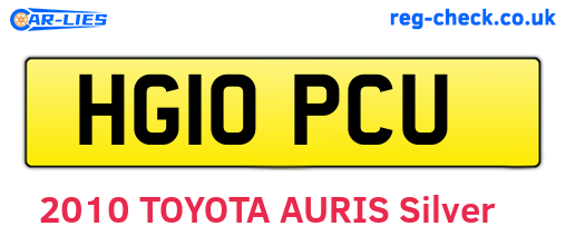 HG10PCU are the vehicle registration plates.