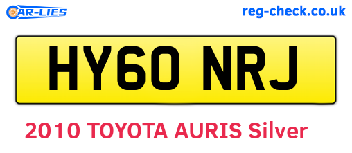 HY60NRJ are the vehicle registration plates.