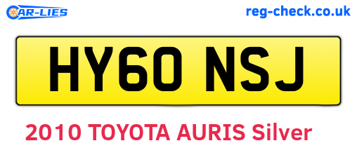 HY60NSJ are the vehicle registration plates.