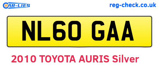 NL60GAA are the vehicle registration plates.