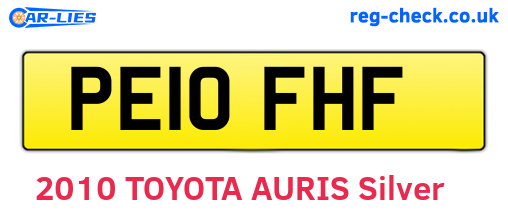 PE10FHF are the vehicle registration plates.
