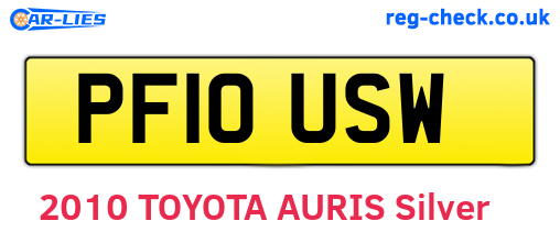 PF10USW are the vehicle registration plates.