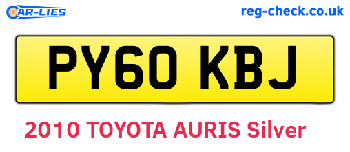 PY60KBJ are the vehicle registration plates.