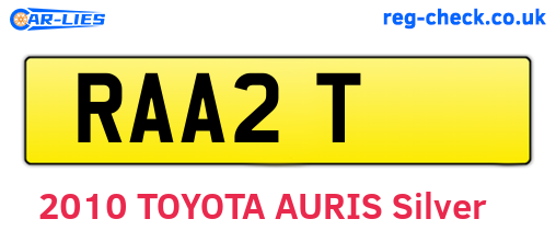 RAA2T are the vehicle registration plates.