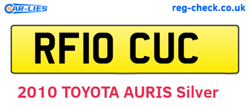 RF10CUC are the vehicle registration plates.