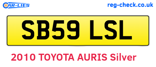 SB59LSL are the vehicle registration plates.