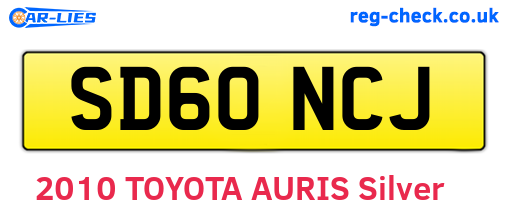 SD60NCJ are the vehicle registration plates.