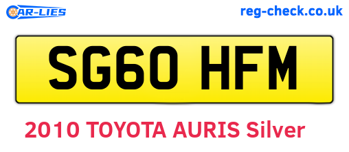 SG60HFM are the vehicle registration plates.