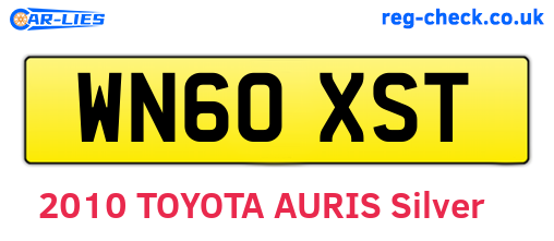 WN60XST are the vehicle registration plates.