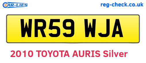 WR59WJA are the vehicle registration plates.