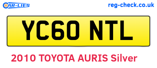 YC60NTL are the vehicle registration plates.