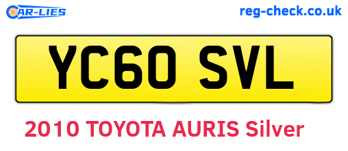 YC60SVL are the vehicle registration plates.