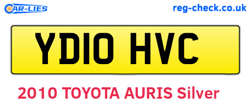 YD10HVC are the vehicle registration plates.