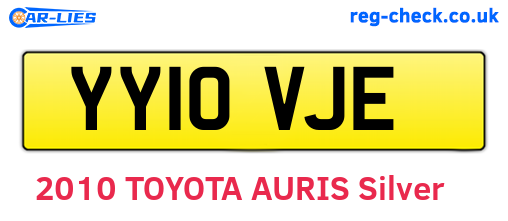 YY10VJE are the vehicle registration plates.