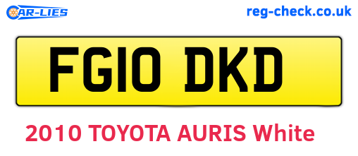 FG10DKD are the vehicle registration plates.