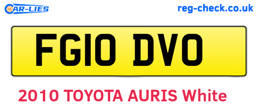 FG10DVO are the vehicle registration plates.