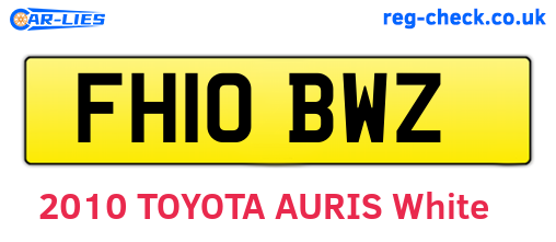 FH10BWZ are the vehicle registration plates.