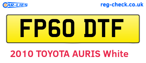 FP60DTF are the vehicle registration plates.
