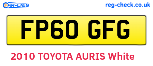 FP60GFG are the vehicle registration plates.