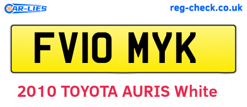 FV10MYK are the vehicle registration plates.