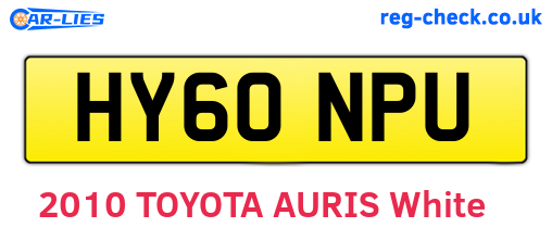 HY60NPU are the vehicle registration plates.