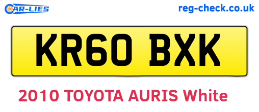 KR60BXK are the vehicle registration plates.