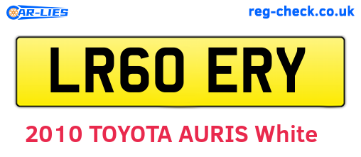 LR60ERY are the vehicle registration plates.