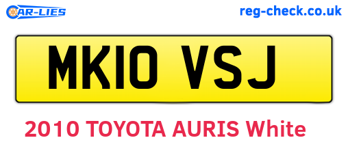 MK10VSJ are the vehicle registration plates.