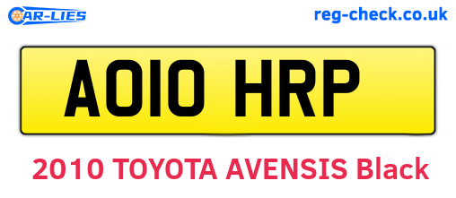 AO10HRP are the vehicle registration plates.