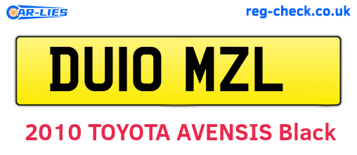 DU10MZL are the vehicle registration plates.