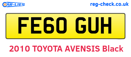 FE60GUH are the vehicle registration plates.