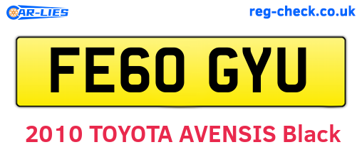 FE60GYU are the vehicle registration plates.