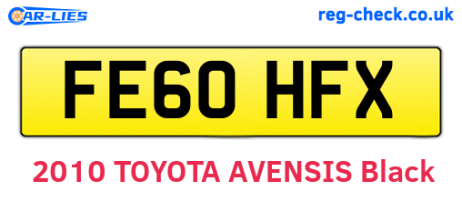 FE60HFX are the vehicle registration plates.