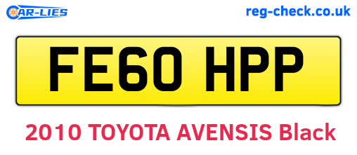 FE60HPP are the vehicle registration plates.