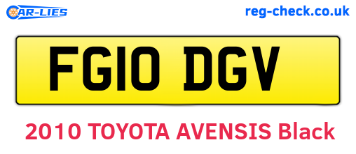 FG10DGV are the vehicle registration plates.