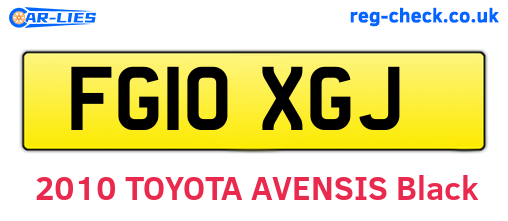 FG10XGJ are the vehicle registration plates.