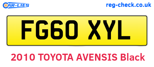 FG60XYL are the vehicle registration plates.