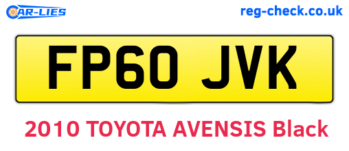 FP60JVK are the vehicle registration plates.