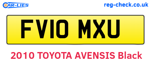 FV10MXU are the vehicle registration plates.